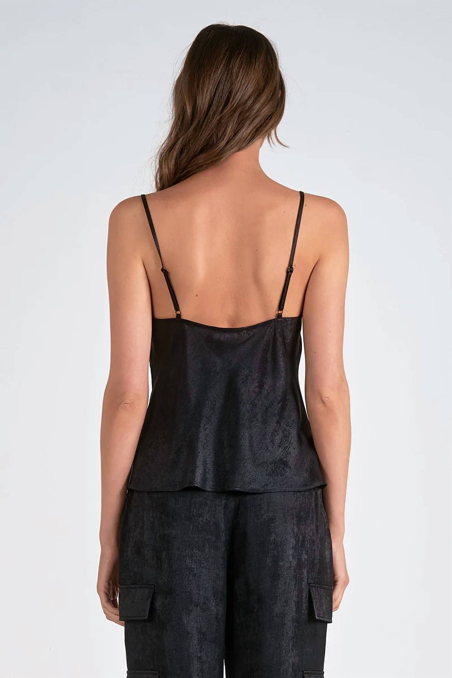 Elan - Cowl Neck Shimmer Cami Top