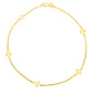 14k Yellow Gold Polished Station Cross Anklet (1.00 mm)