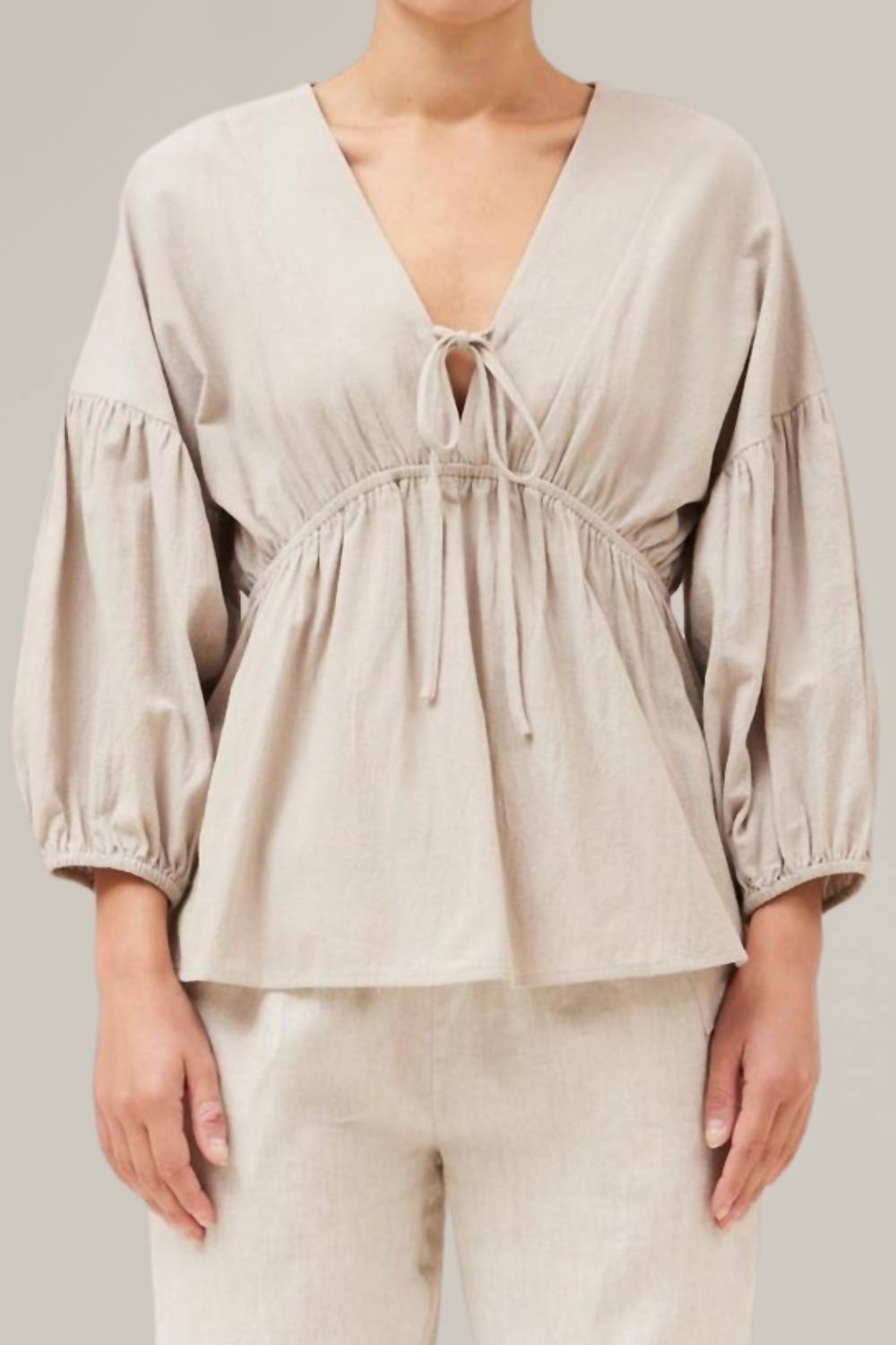 Grade & Gather - Cotton Summer Tie Blouse