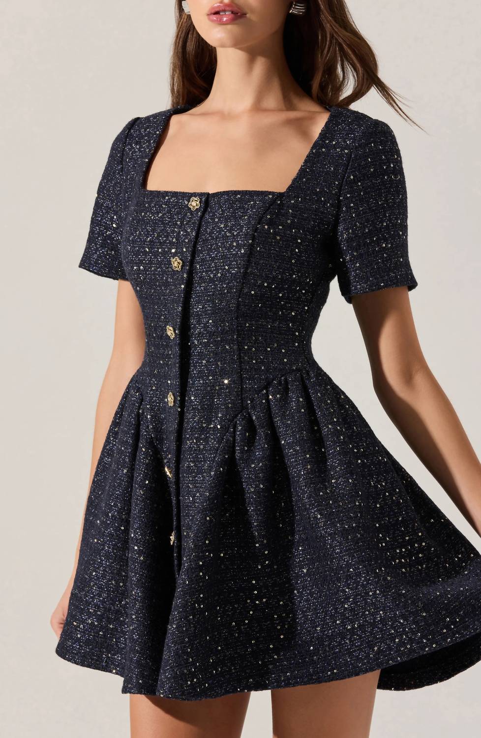 Astr - Janel Square Neck Mini Dress