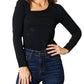 Basic Bae - Asymmetrical Neck Long Sleeve Top