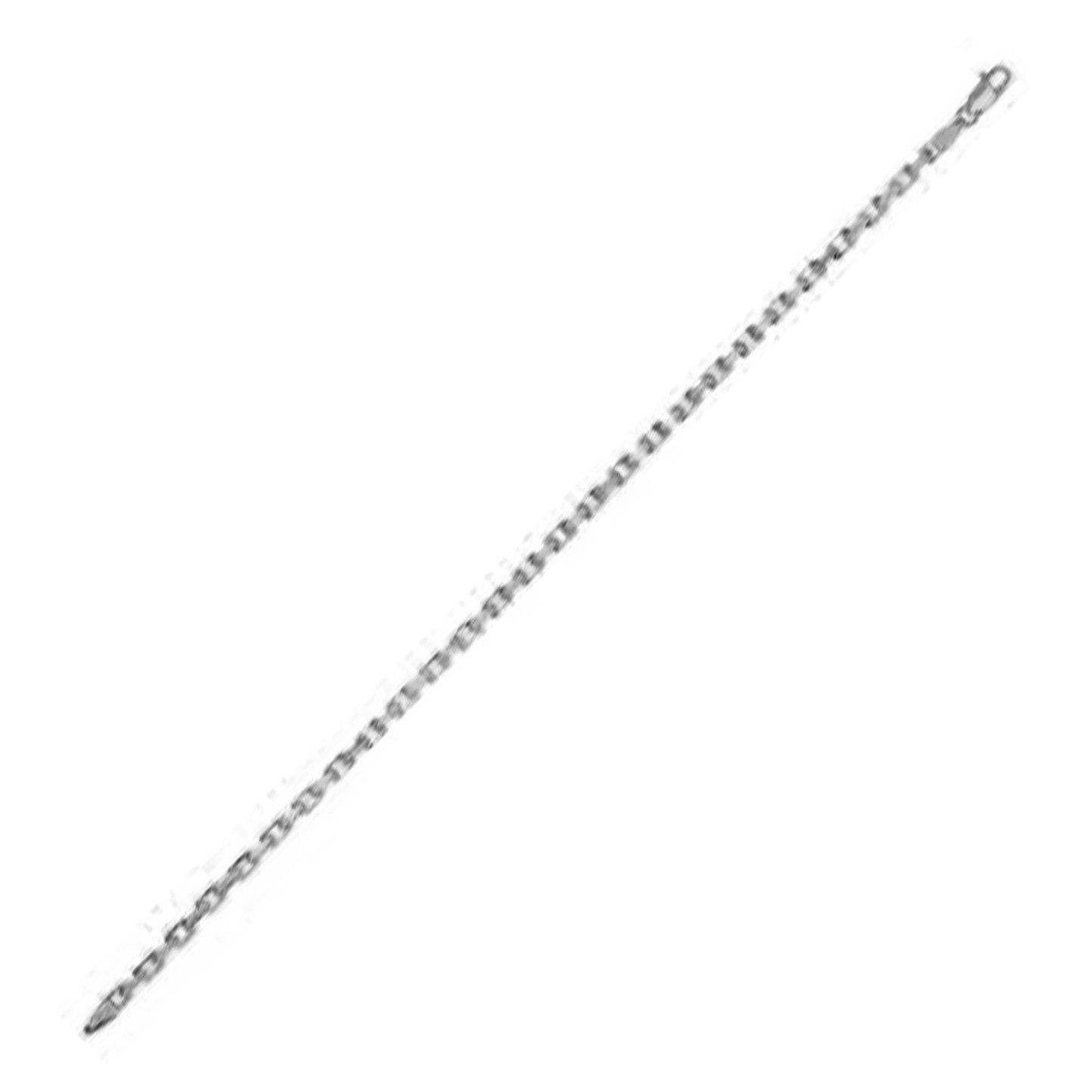14k वाइट गोल्ड फ्रेंच केबल चेन ब्रेसलेट (2.50 mm)