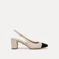 Veronica Beard - Women's Cecile Leather Cap-toe Slingback Pump Sandal