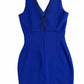 Guess - Women's Embroidered V Neck Scuba Knit Mini Sheath Dress