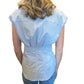 Aureum - Pleated Cap Sleeve Blouse