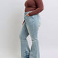 Judy Blue - Mid Rise Tinted Pin Tack Detail Flare Jeans
