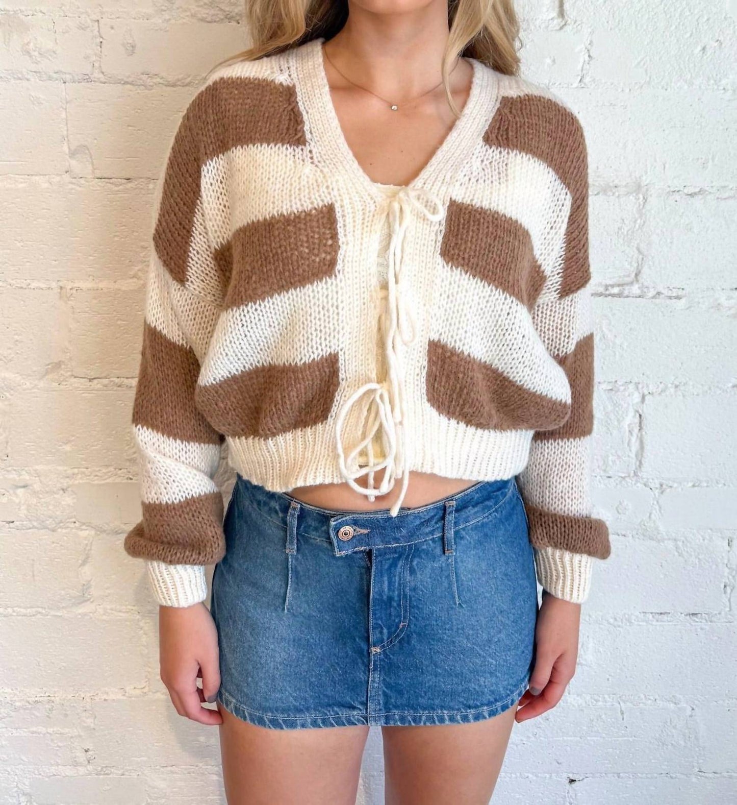 Adeline - Cropped Striped Cardigan
