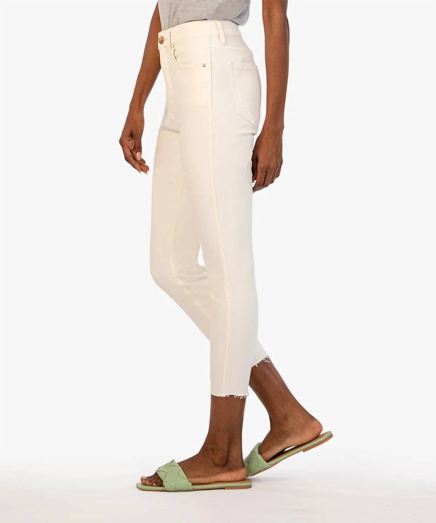 Kut From The Kloth - Connie Fab Ab Raw Hem High Waist Crop Skinny Jeans