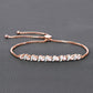 0.89 Carat Genuine Morganite and White Topaz .925 Sterling Silver Bracelet