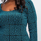 The Curve La - Plus Size Scoop Neck Short Dress