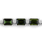 19.04 Carat Genuine Green Tourmaline and White Diamond 14K White Gold Bracelet