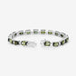 19.04 Carat Genuine Green Tourmaline and White Diamond 14K White Gold Bracelet