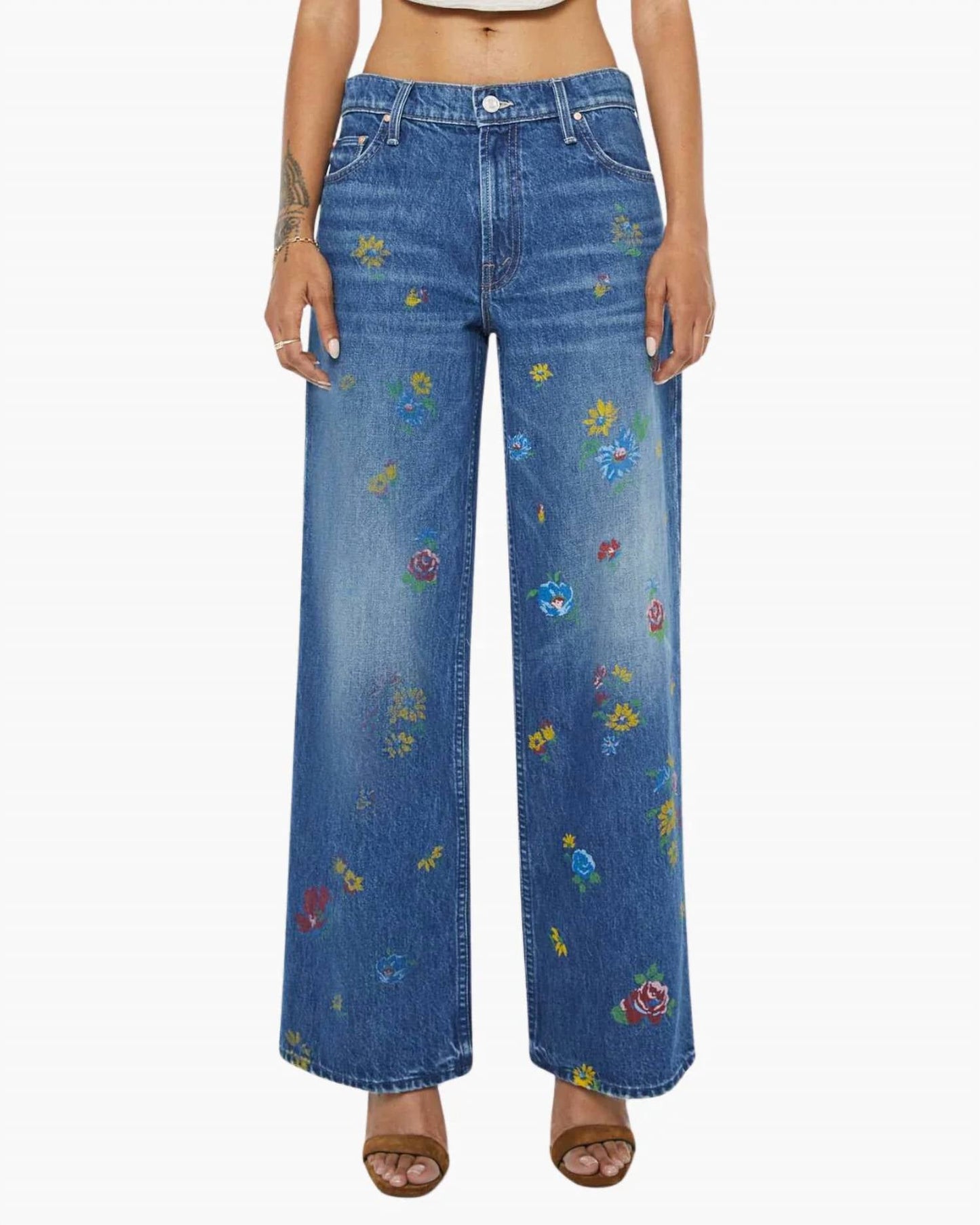 Mother - Lil Rerun Zip Sneak Wide Leg Jean
