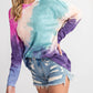 143 Story - Shoulder Cut Out Tie Dye Top