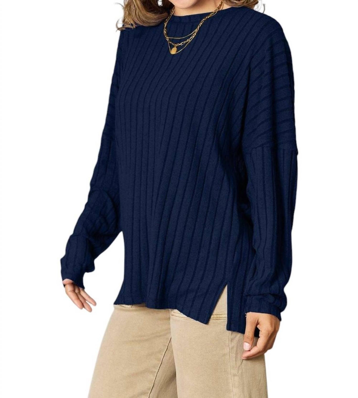 Basic Bae - Sophisticated Ribbed Knit Top