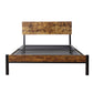 Modern Twin Size Metal Bed Frame Sturdy System Metal & Wood - Black