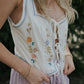 Mable - Embroidered Floral Tie Front Vest
