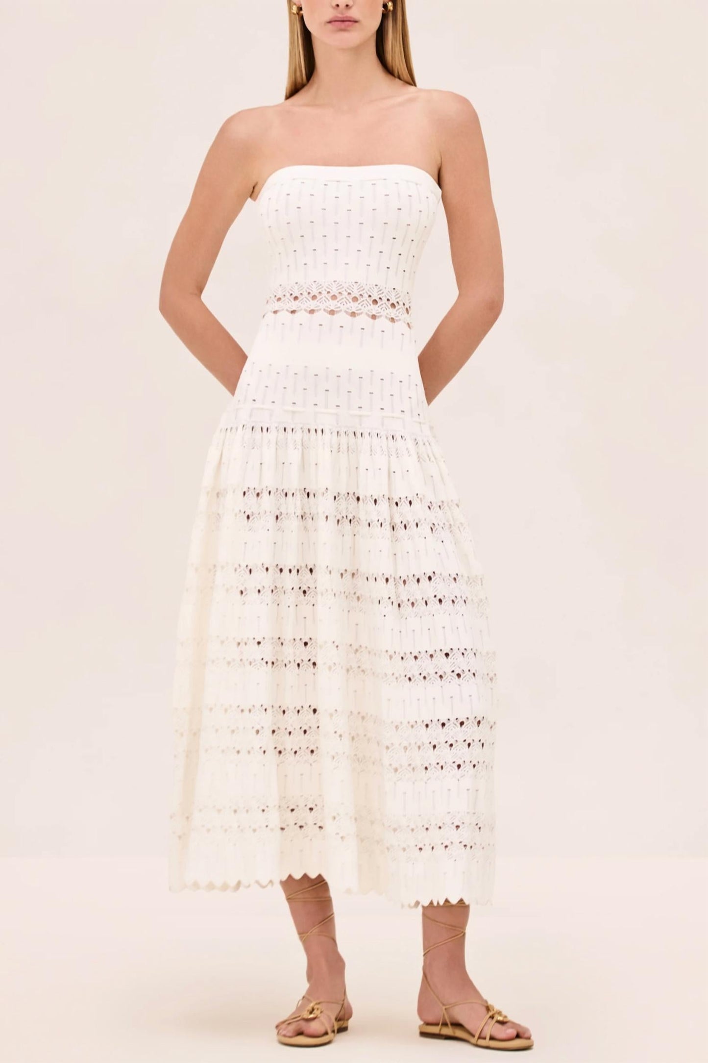 Alexis - Payge Tiered Knit Strapless Dress