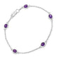 1.70 Carat Genuine Amethyst .925 Sterling Silver Bracelet