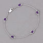 1.70 Carat Genuine Amethyst .925 Sterling Silver Bracelet