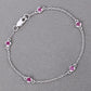 0.65 Carat Genuine Ruby .925 Sterling Silver Bracelet