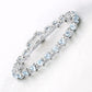 7.71 Carat Genuine Aquamarine and White Diamond .925 Sterling Silver Bracelet