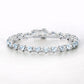7.71 Carat Genuine Aquamarine and White Diamond .925 Sterling Silver Bracelet