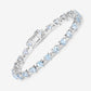 7.71 Carat Genuine Aquamarine and White Diamond .925 Sterling Silver Bracelet