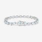 7.71 Carat Genuine Aquamarine and White Diamond .925 Sterling Silver Bracelet
