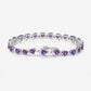 10.01 Carat Genuine Amethyst and White Diamond .925 Sterling Silver Bracelet