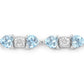 11.10 Carat Genuine Blue Topaz and White Diamond .925 Sterling Silver Bracelet