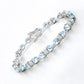 11.10 Carat Genuine Blue Topaz and White Diamond .925 Sterling Silver Bracelet