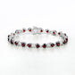 11.10 Carat Genuine Garnet and White Diamond .925 Sterling Silver Bracelet
