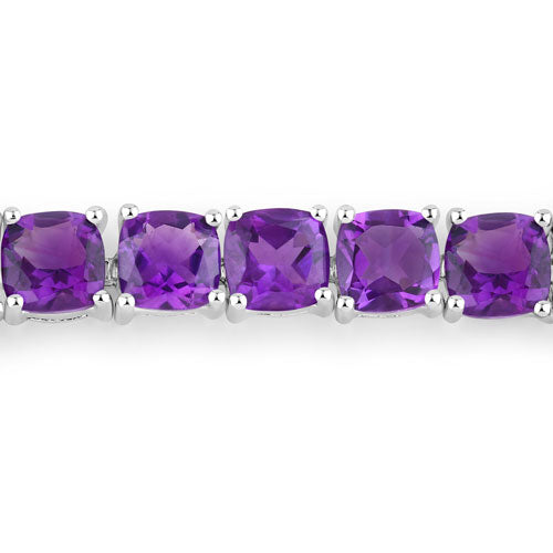6.05 कैरेट असली एमेथिस्ट .925 स्टर्लिंग सिल्वर ब्रेसलेट