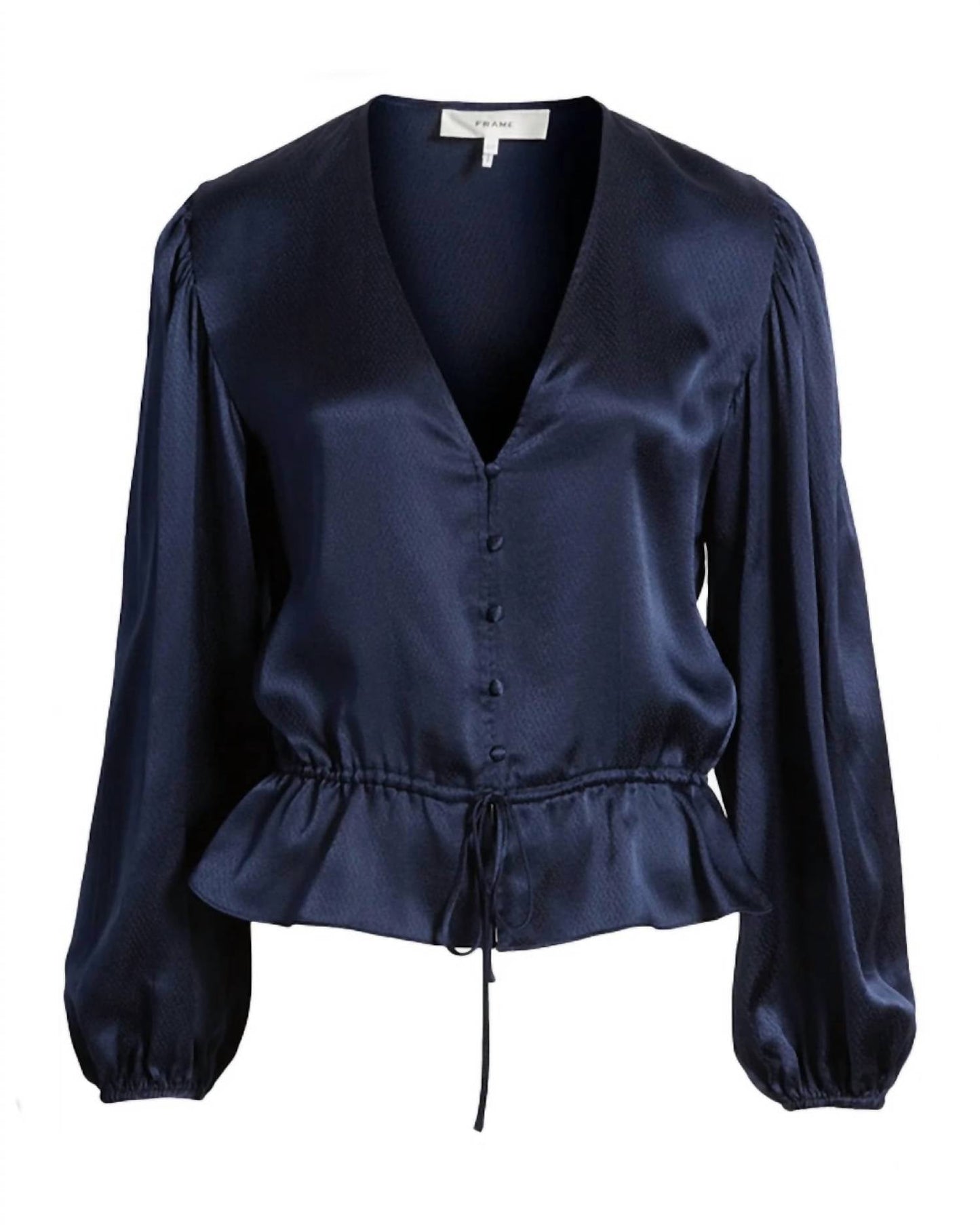 Frame - Cinched V-Neck Blouse