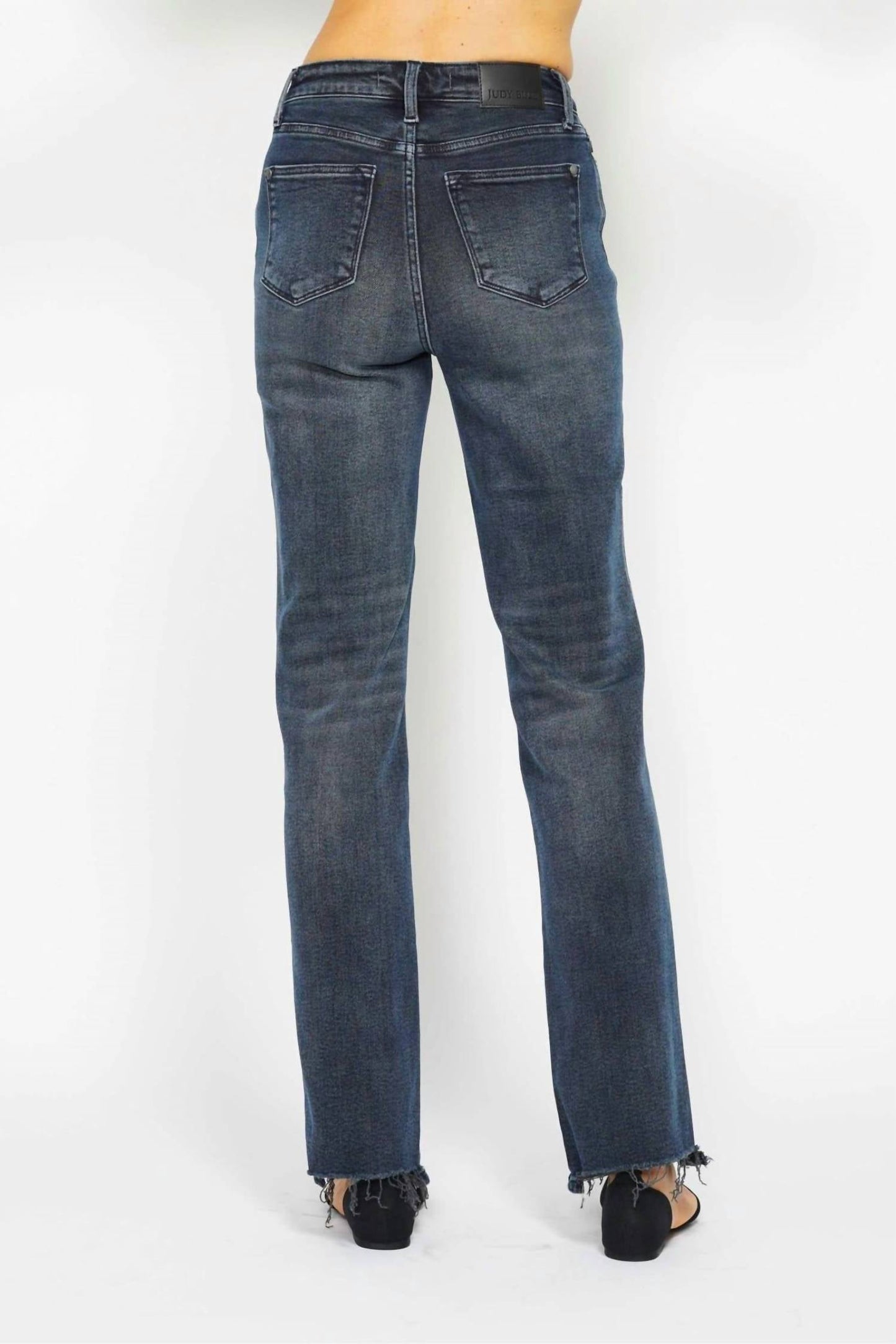 Judy Blue - Button Fly Destroy Hem Straight Jeans