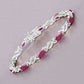 5.00 Carat Genuine Ruby 10K White Gold Bracelet