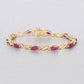 5.00 Carat Genuine Ruby 10K Yellow Gold Bracelet