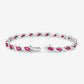7.78 Carat Genuine Ruby and White Diamond 10K White Gold Bracelet