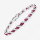 7.78 Carat Genuine Ruby and White Diamond 10K White Gold Bracelet