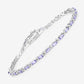 3.78 Carat Genuine Tanzanite .925 Sterling Silver Bracelet