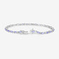 3.78 Carat Genuine Tanzanite .925 Sterling Silver Bracelet