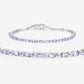 3.78 Carat Genuine Tanzanite .925 Sterling Silver Bracelet
