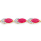 6.79 Carat Genuine Ruby and White Diamond 14K Yellow Gold Bracelet