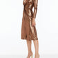 Dress The Population - Daria Metallic Long Sleeve Fit & Flare Dress