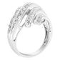 10K White Gold Round and Baguette Cut Diamond Channel Ring (3/4 Cttw, H-I Color, SI2-I1 Clarity) - Size 7
