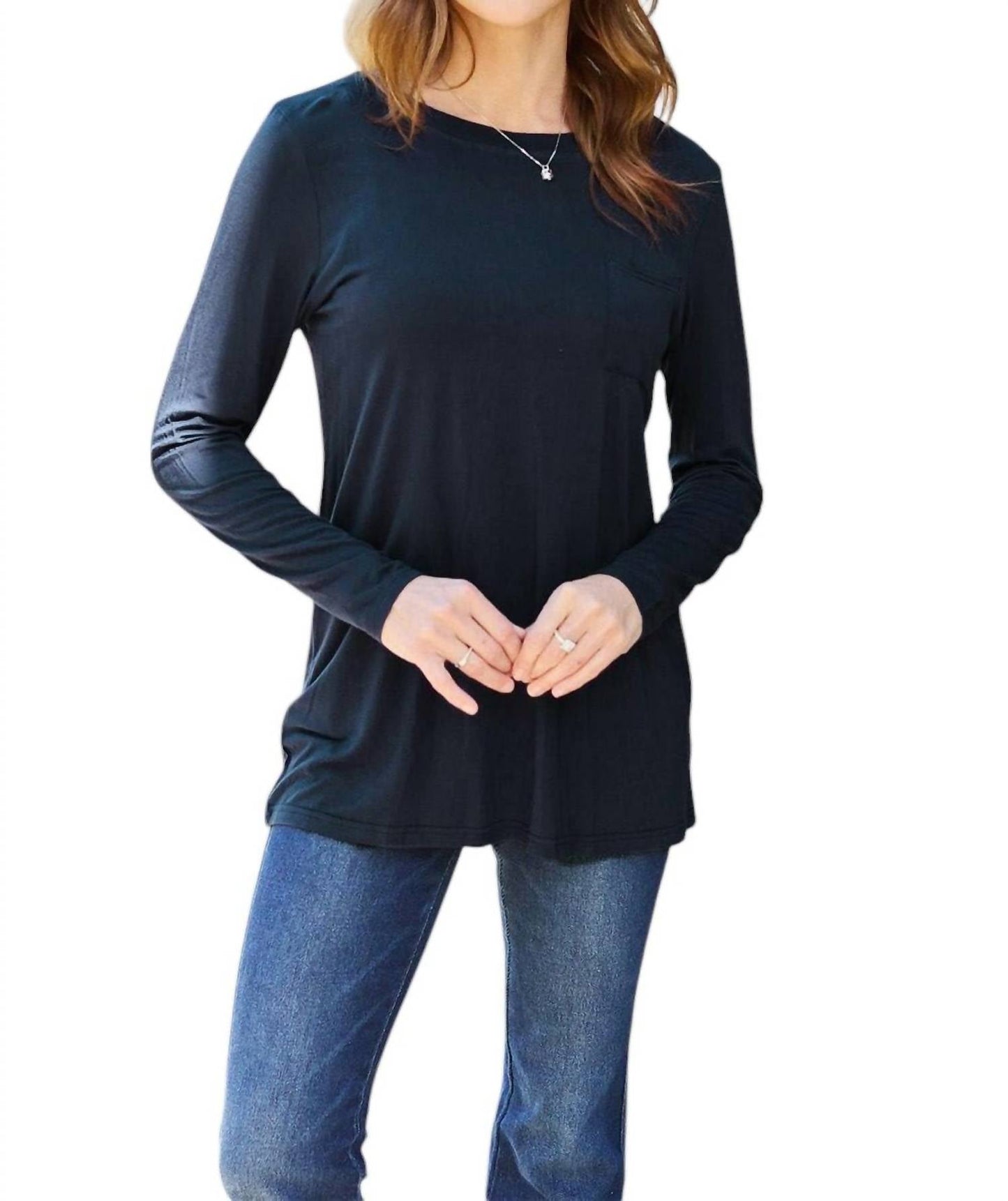 Basic Bae - Luxe Long Sleeve Top With Pockets