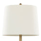 Pebble 29" Contemporary Metal Table Lamp Set in Gold with White Linen Shades - Set of 2