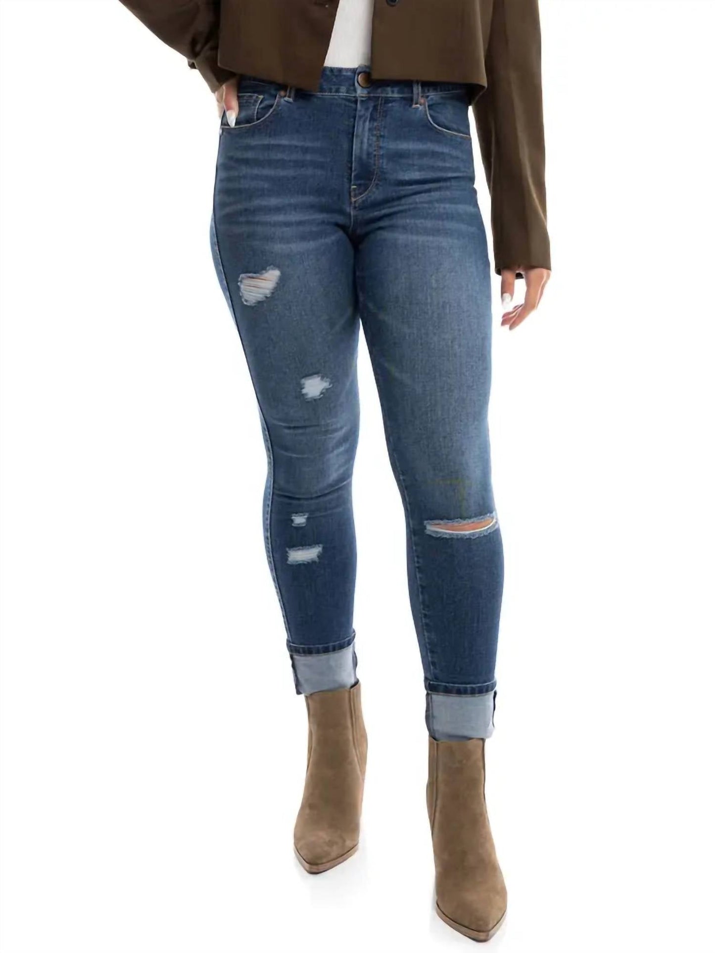 1822 Denim - High Rise Cuffed Skinny Jeans