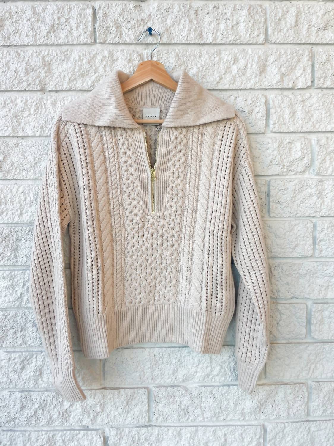 Varley - Women's Camello Relaxed Cable Half Zip Top